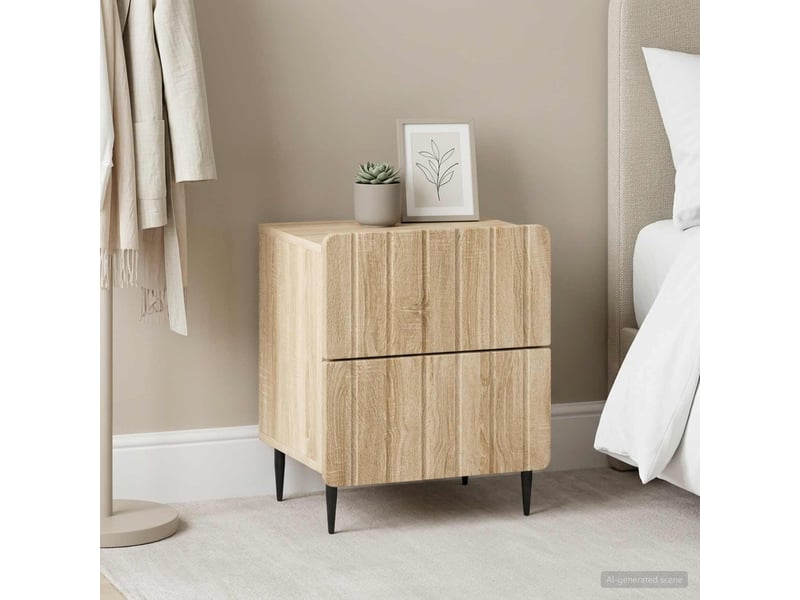 Table de chevet - cabinet de chevet - table de nuit 2 pièces chêne sonoma 43 x 34,5 x 49,5 cm - Conforama C