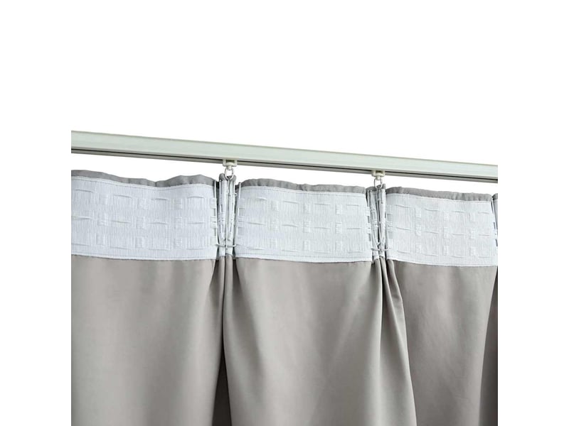  Lot de 2 rideaux occultants, rideaux black-out avec crochets gris 140x175 cm cf44876  - Conforama D