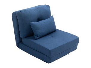 Fauteuil convertible chauffeuse inclinable - coussin inclus - tissu bleu