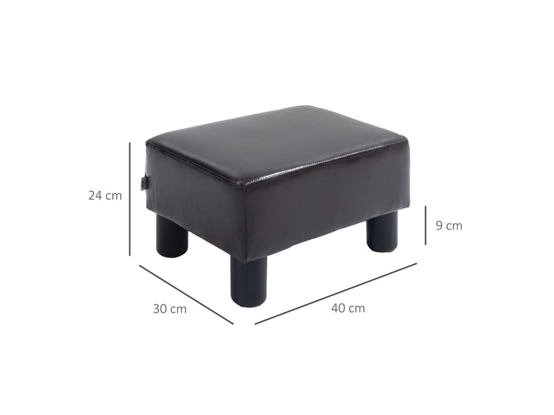 Pouf repose-pieds 40x30x24 cm rectangulaire polyuréthane (pu) marron  - Conforama E