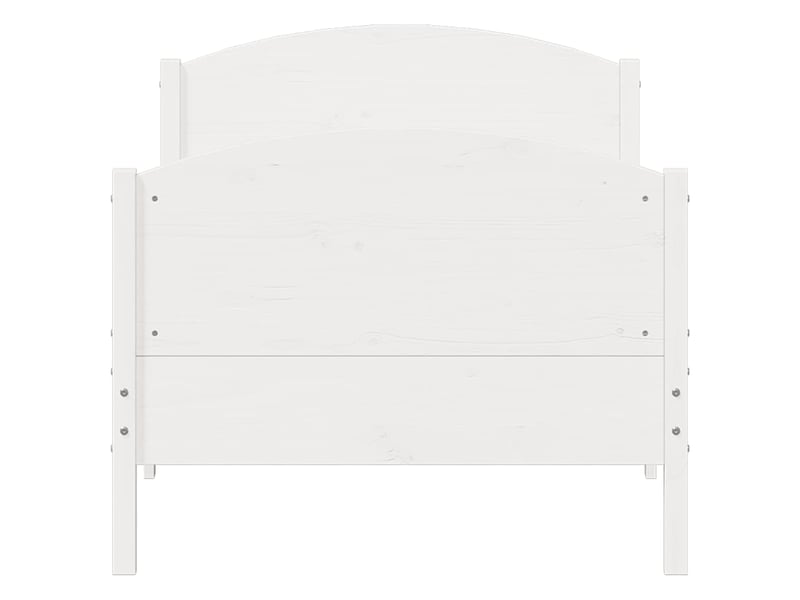  Lit simple- lit adulte -  cadre de lit sans matelas blanc 100x200 cm bois de pin massif  - Conforama C