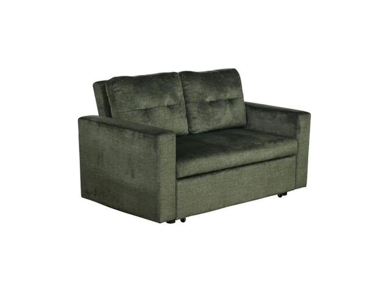  Canapé presto convertible 2 places en velours – vert foncé – 142 x 82 x 86 cm  - Conforama A