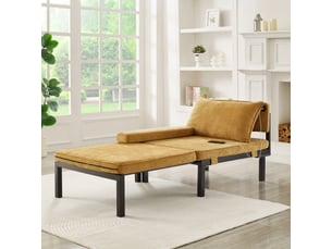 Canapé 2 places, avec couchage d'appoint, avec ports usb, avec coussins, en velours, coloris jaune, l176 x p82 x h79 cm, pour salon