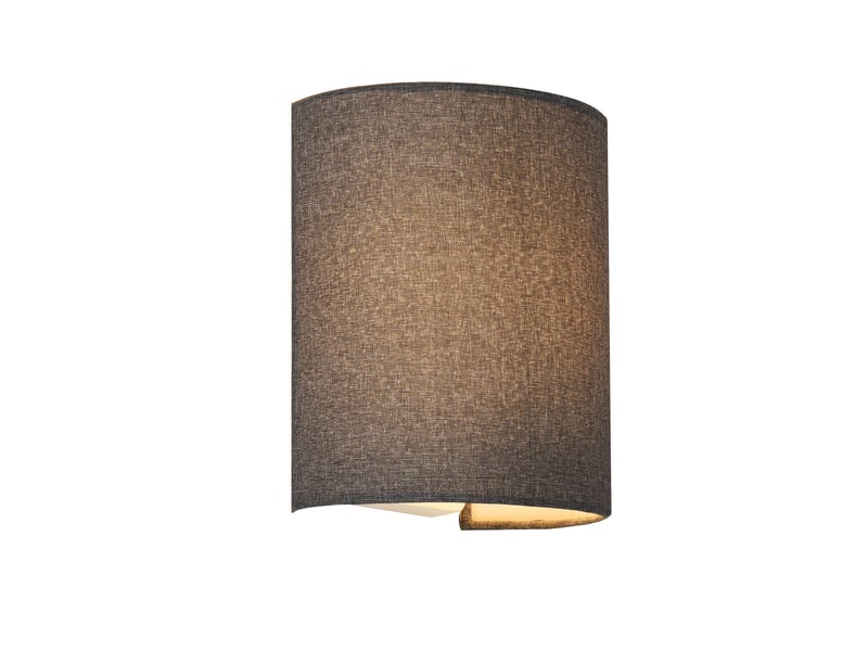  Lot de 2 lampes murales brüssel en forme demi-cercle e27 l'abat-jour en lin 20 x 18 x 13 cm gris 03_0008779  - Conforama B