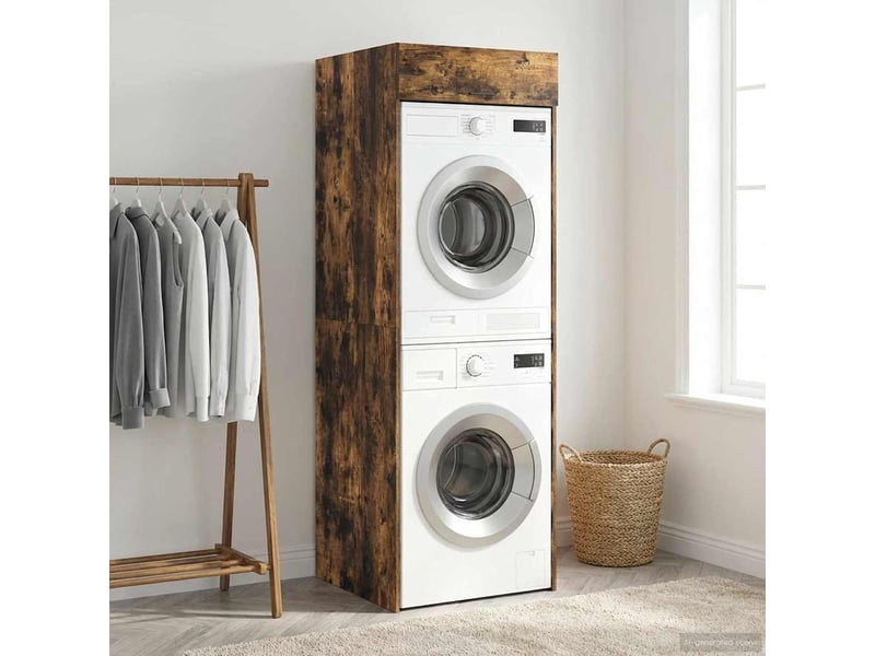 Armoire pour machine à laver chêne fumé 67,5x68x200 cm - Conforama D