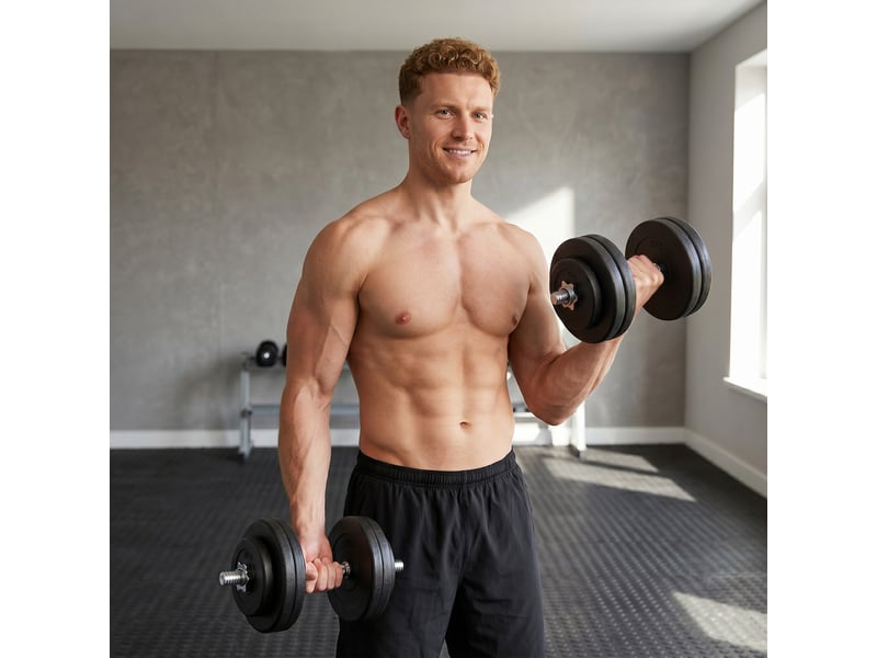 Ensemble de 12 haltères de musculation de 50 kg (8 x 5 kg, 4 x 1,5 kg), en acier et plastique pe, noires - Conforama D