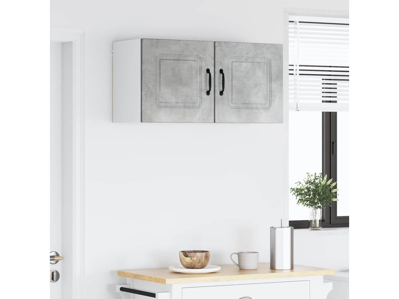  Meuble mural de cuisine | armoire de cuisine 2 pcs gris béton shl3766  - Conforama D