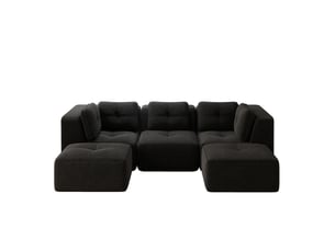 Canapé modulable structure modulable sans cadre assise profonde tissu cord noir sans montage