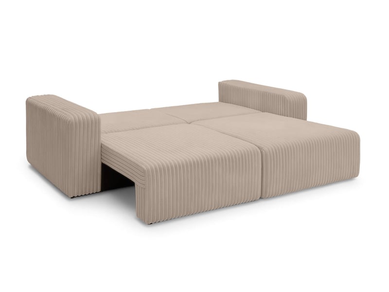  Canapé droit 3 places alya convertible en velours côtelé épais - taupe ALYA - Conforama B