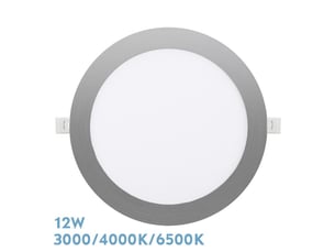 Fabrilamp silex downlight led encastrable rond 12 w 1080 lm 300040006500 k, nickel