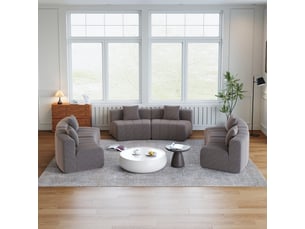 Canapé droit fixe <strong></strong> <strong></strong> 6 places Tissu gris