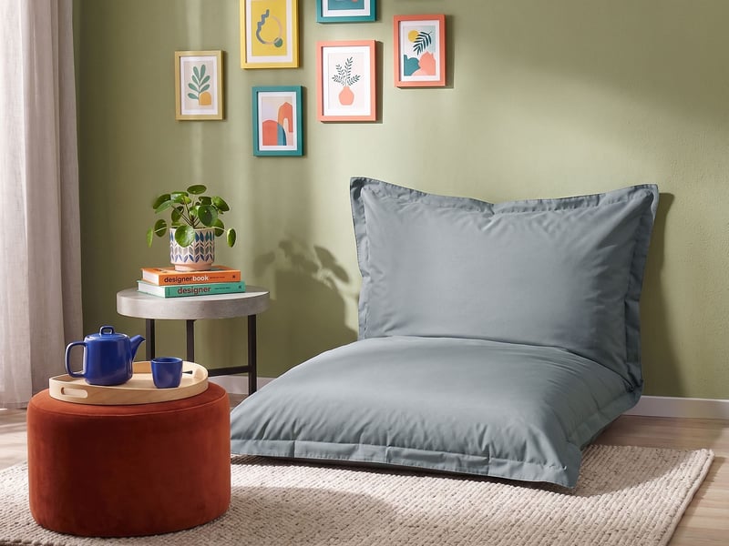  Housse de pouf fuzzy 140 cm 180 cm gris clair  - Conforama B