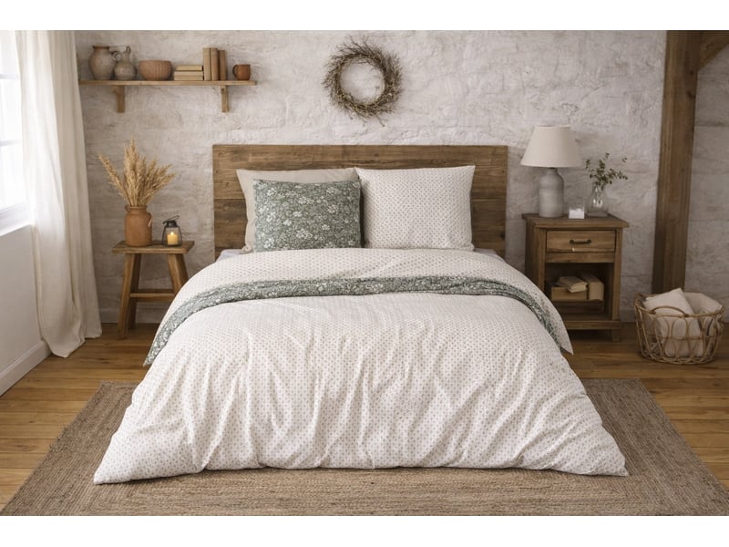 Parure de lit harmonie botanique réversible PAR_INDILY220 - Conforama C