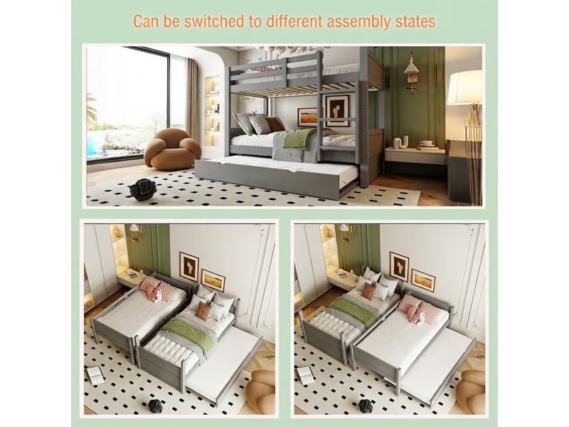 Lit jeune, 90x200 cm, extensible, gris cao-LDB00579AAE-conf-NEW - Conforama W