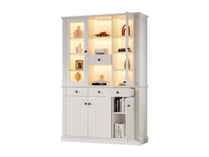 Vitrine coloris blanc 21 étagère(s)   - 119.5 cmx180 cm
