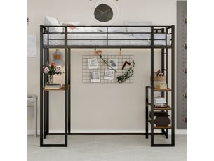 Lit mezzanine 180x200 cm SOGEU coloris gris