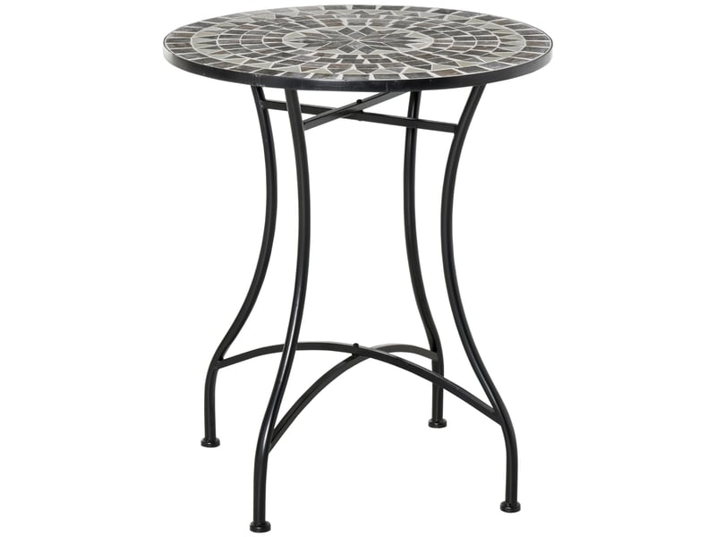  Table de jardin et d'extérieur en métal noir et céramique  - Conforama A