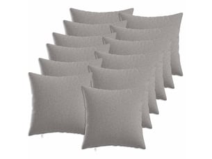 Lot de 12 coussins avec oreiller, coussins décoratifs heerlen gris nuage tissu cf50095
