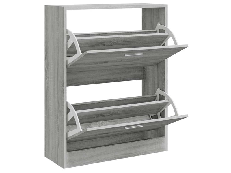 Meuble à chaussure, armoire à chaussures sonoma gris 63x24x81 cm bois d'ingénierie  - Conforama C