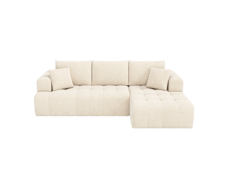  Canapé d'angle modulable en l 244,5 cm, canapé nuage en chenille, modules combinables, sans montage, beige  - Conforama A