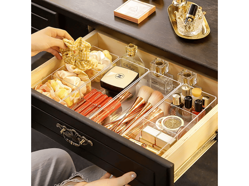  Organisateur de maquillage pour tiroir, compartiment maquillage organisateur cosmétique stockage bijoux présentoir pour bureau armoire  - Conforama E