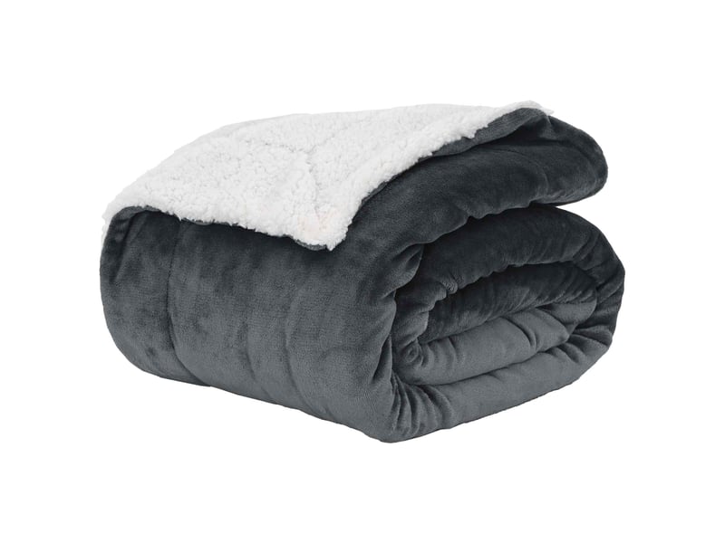 Plaid canapé gris foncé 150x200 cm 1.64 kg polaire - Conforama A
