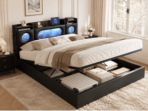Lit coffre 140x200 cm coloris noir