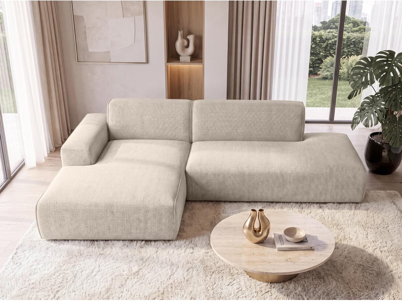  Canapé d'angle moderne didim duo, 288 cm, beige, revętement en velours g Didim Duo - Conforama B