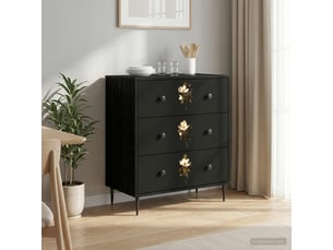 Commode 1 tiroir(s)    <strong></strong> <strong></strong> coloris noir largeur 66 cm