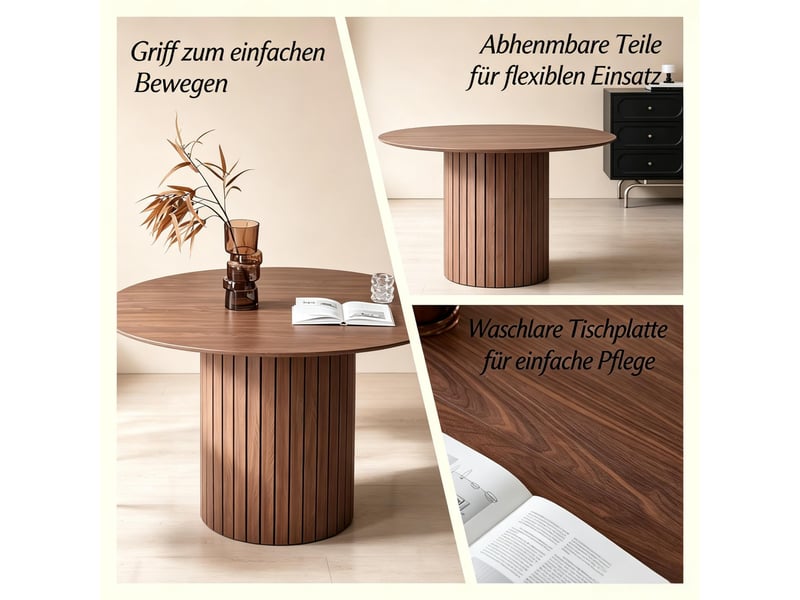  Table à manger ronde fonctionnelle, table minimaliste, design épuré  - Conforama E