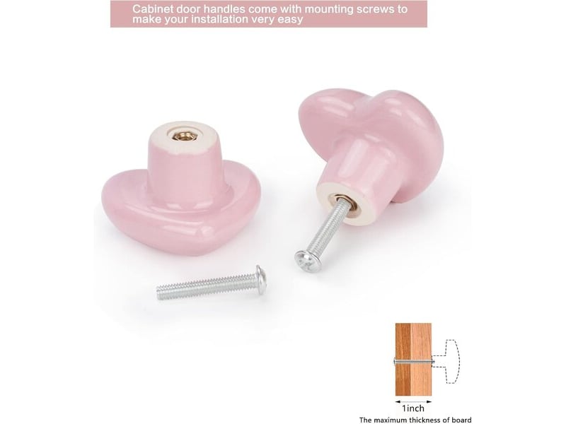  10 unités de boutons de céramique en forme de cœur pour meubles  - Conforama C