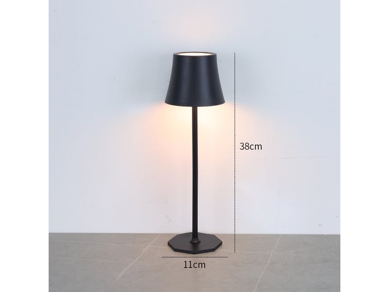  Lampe de table led rechargeable sans fil 4000mah – réglage tactile, noir  - Conforama B