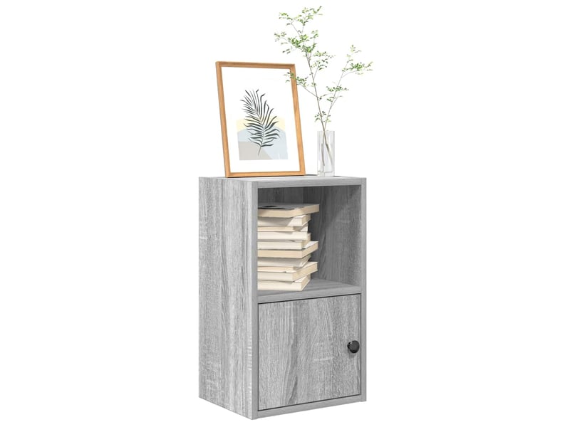  Bibliothèque, meuble de rangement salon sonoma gris 31x24x52 cm bois d'ingénierie  - Conforama B