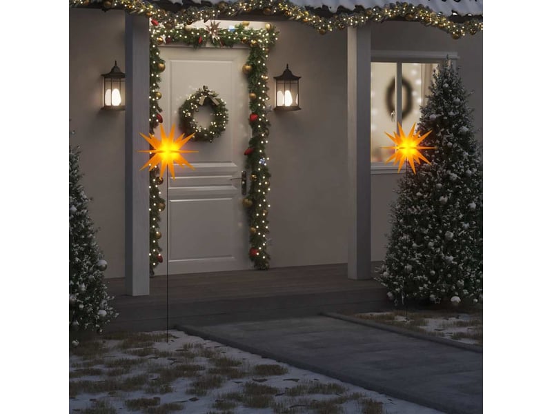  Lumières de noël avec piquets 3 pcs led pliable jaune 57 cm  - Conforama B
