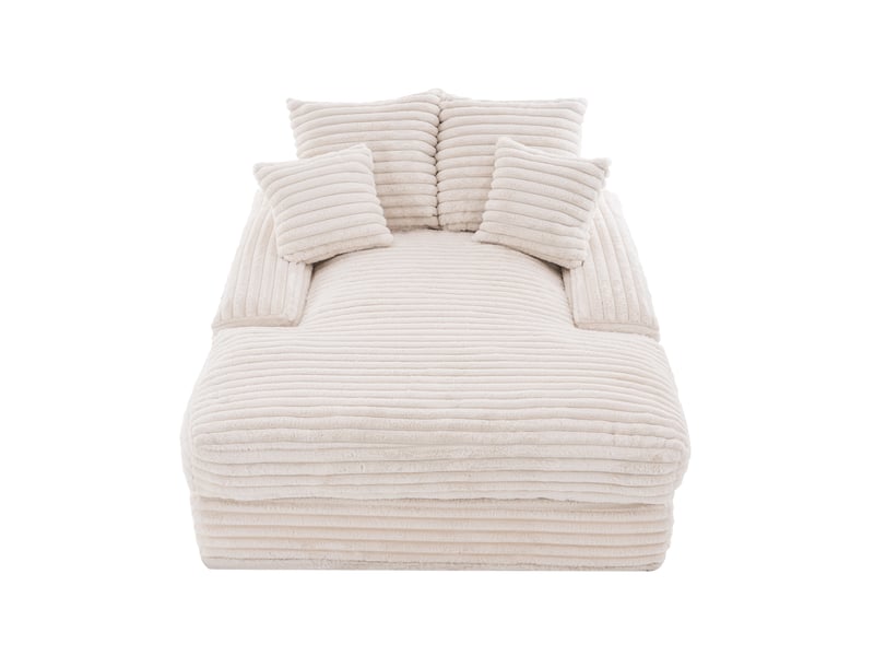 Canapé convertible 027r beige slim en velours côtelé, 4 coussins, multifonctionnel - Conforama A
