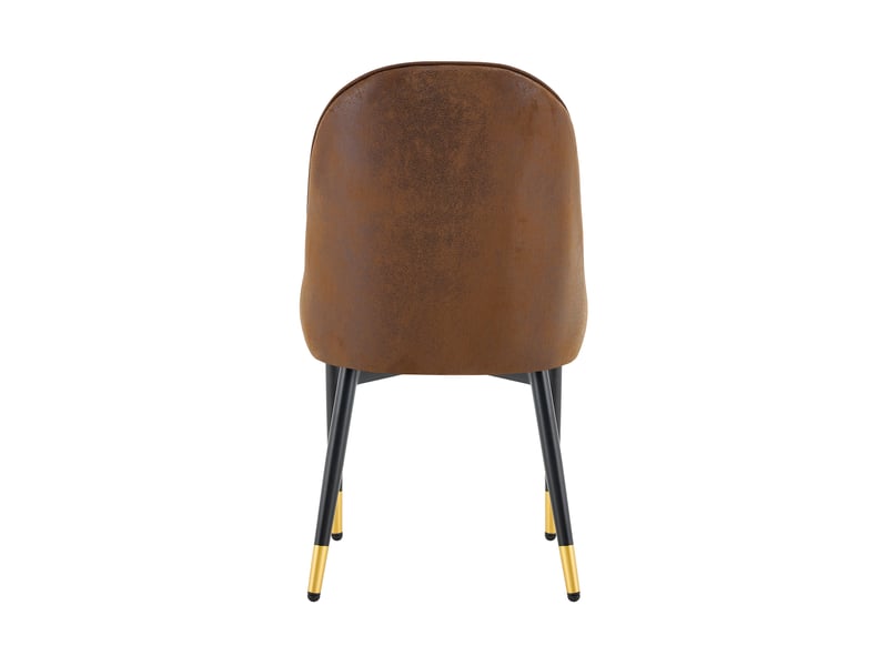  Lot de 2 chaises de salle à manger en tissu brun et pieds en métal noir W3658P425201 - Conforama E