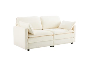 Canapé droit fixe <strong>MODENVIE</strong> <strong></strong> 2 places Velours côtelé blanc