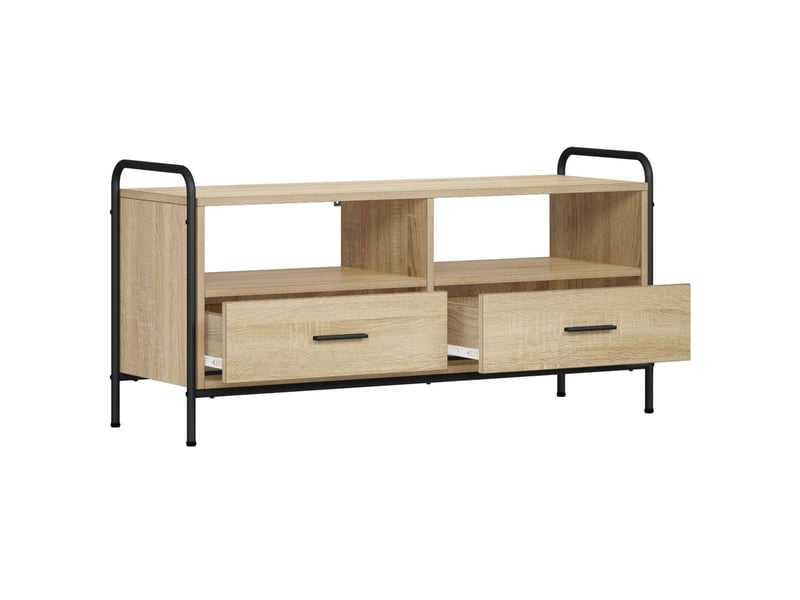 Meuble tv moderne, banc tv 67,5x33x50 cm chêne sonoma bois d'ingénierie shl7198  - Conforama C