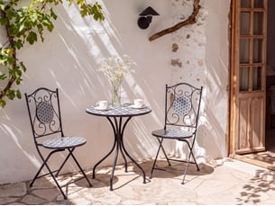 Table bistrot sirolo 60 cm 60 cm métal blancbleu