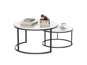 Table basse rond(e) coloris blanc CRAVDOM 