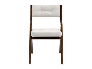 Lot de 2 chaises pliantes en bois rembourrées avec assise et dossier en velours – chaises de salle à manger gain de place sans montage – crème