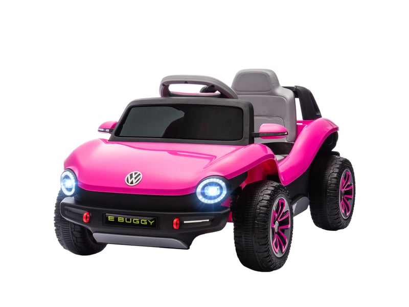  Voiture électrique pour enfants de 3 ans et plus, volkswagen e-buggy 12v avec télécommande 2,4 ghz, roues avec suspension, rose  - Conforama B