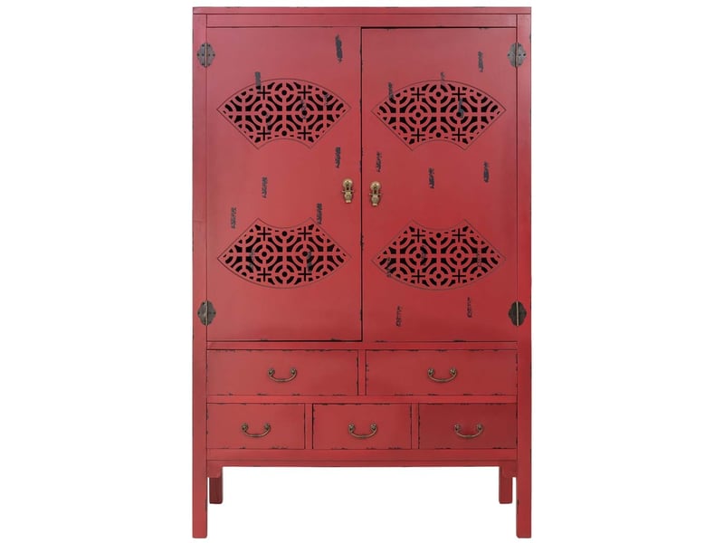  Armoire en bois rouge vieilli 96 x 40 x 150 cm (hauteur)  - Conforama B