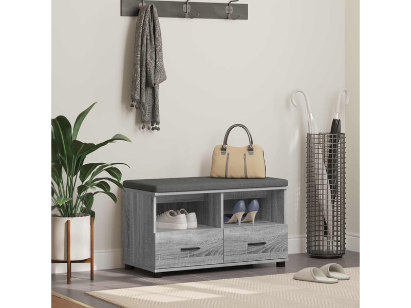  Banc d'entrée, banc interieur gris sonoma 80x38x46 cm  - Conforama B