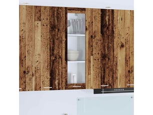 Meuble de rangement cuisine, armoire suspendue bois ancien 40x31x100cm shl6255