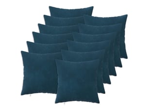 Lot de 12 coussins avec oreiller, coussins décoratifs heerlen bleu velours cf50118