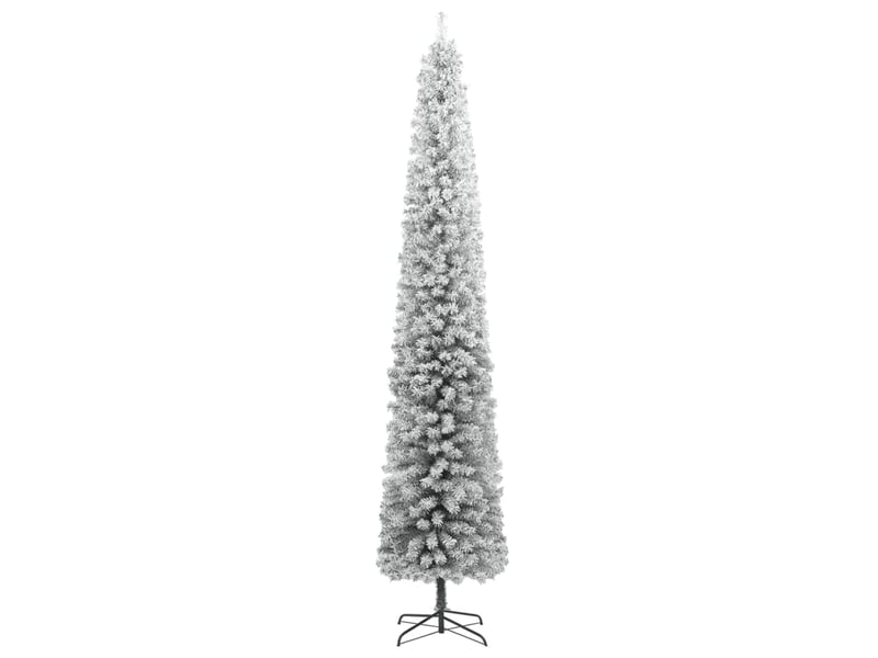  Sapin de noël, arbre de noël mince avec support et flocon de neige 300 cm pvc  - Conforama A