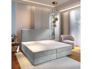 Lit avec rangement 140x200 cm <strong>MASSENO</strong>  <strong></strong> coloris gris