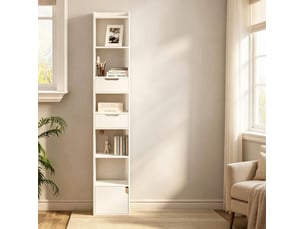 Bibliotheque coloris  blanc 6 étagère(s) EVRYAE   - 24 cm x 181 cm