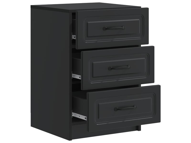  Table de chevet - cabinet de chevet - table de nuit noir 43 x 41 x 63,5 cm bois d'ingénierie  - Conforama C